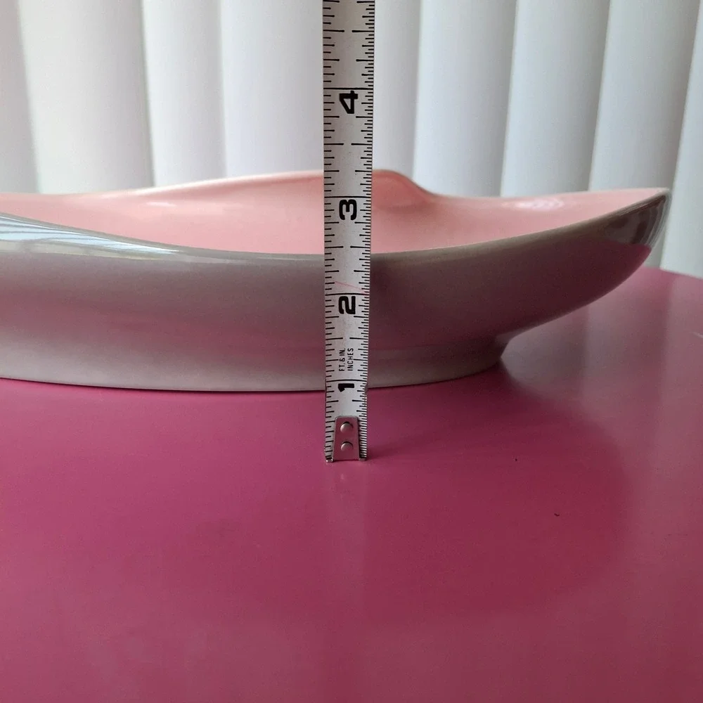 Roselane B14 MCM Pink Gray Freeform Pottery Bowl Dish Pasadena California 1950s